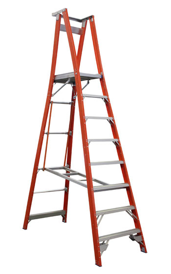 INDALEX Pro Series Fibreglass Platform Ladder 8ft (2.4 m) - Heavy Duty ...