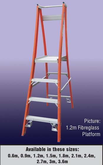 INDALEX Pro Series Fibreglass Platform Ladder 5ft (1.5 m)